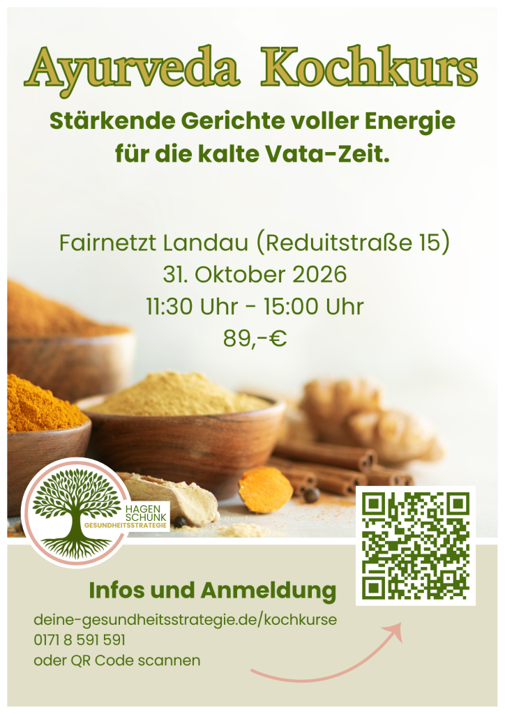 Flyer für Ayurveda Kochkurs am 31.10.26